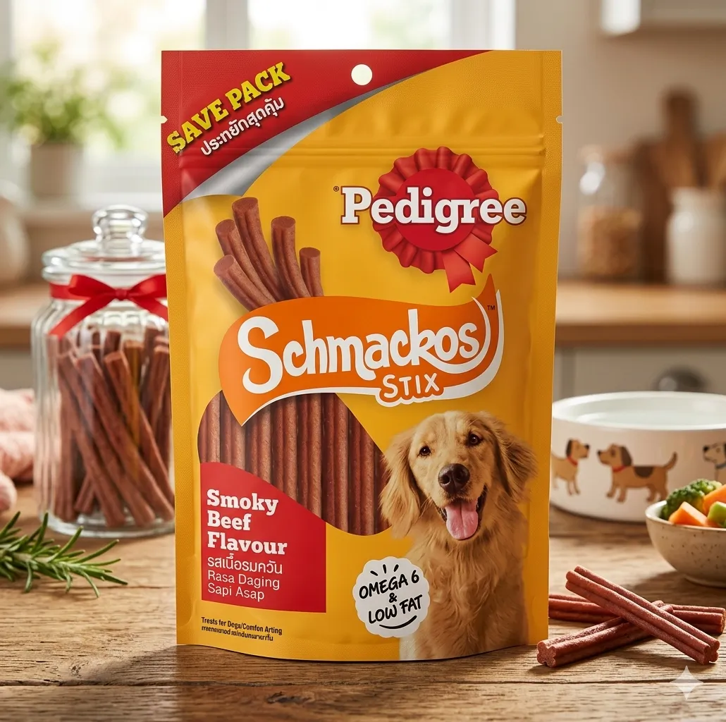 Pedigree ขนมสุนัข Schmackos Stix รสเนื้อรมควัน 300 g