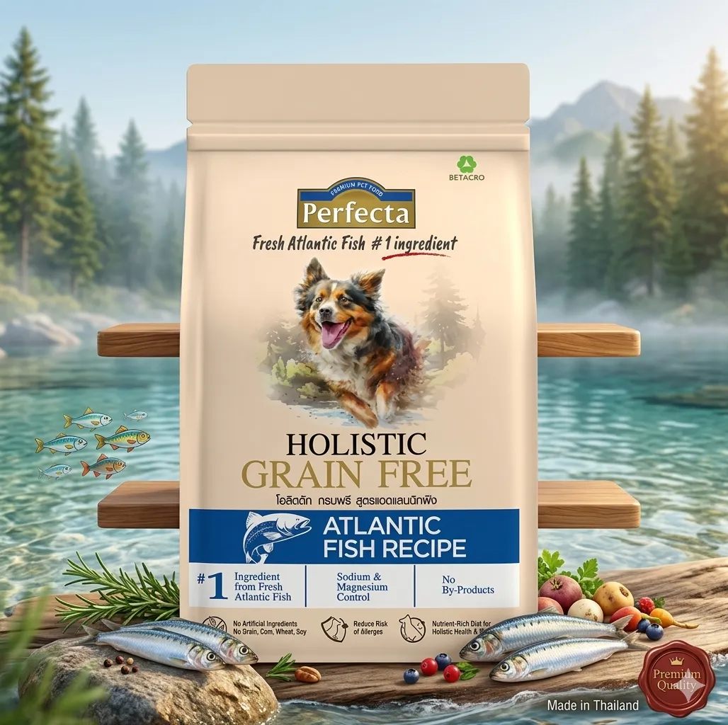 Perfecta Holistic Grain Free อาหารสุนัขโต สูตร Atlantic Fish
