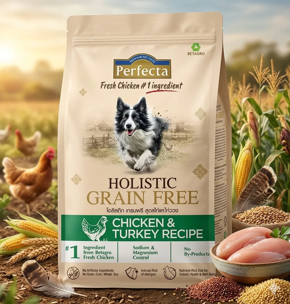 Perfecta Holistic Grain Free อาหารสุนัขโต สูตร Chicken & Turkey