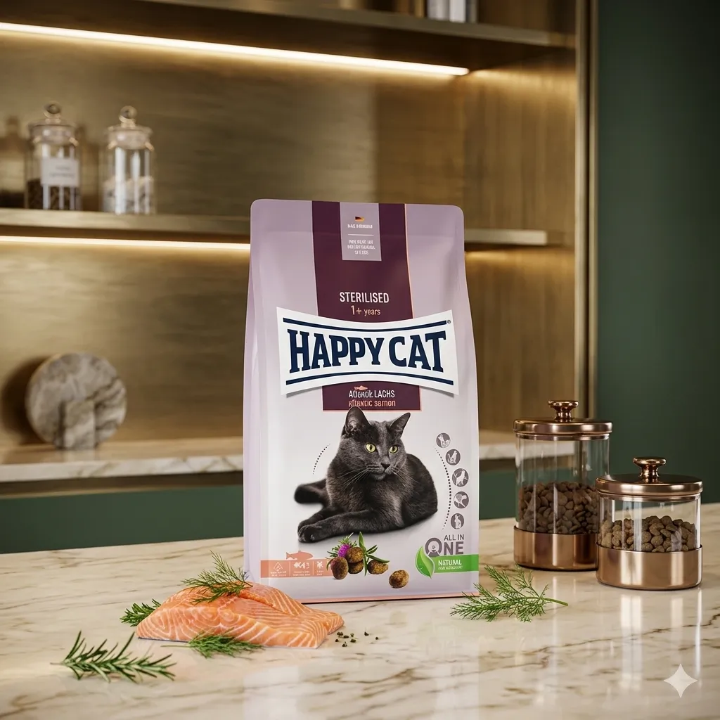 Happy Cat Supreme Sterilised Atlantik Lachs สูตรไก่+แซลมอน สำหรับแมวทำหมัน