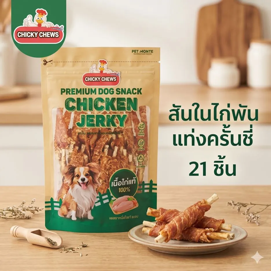CHICKY CHEWS สันในไก่ คละแบบ สำหรับสุนัข