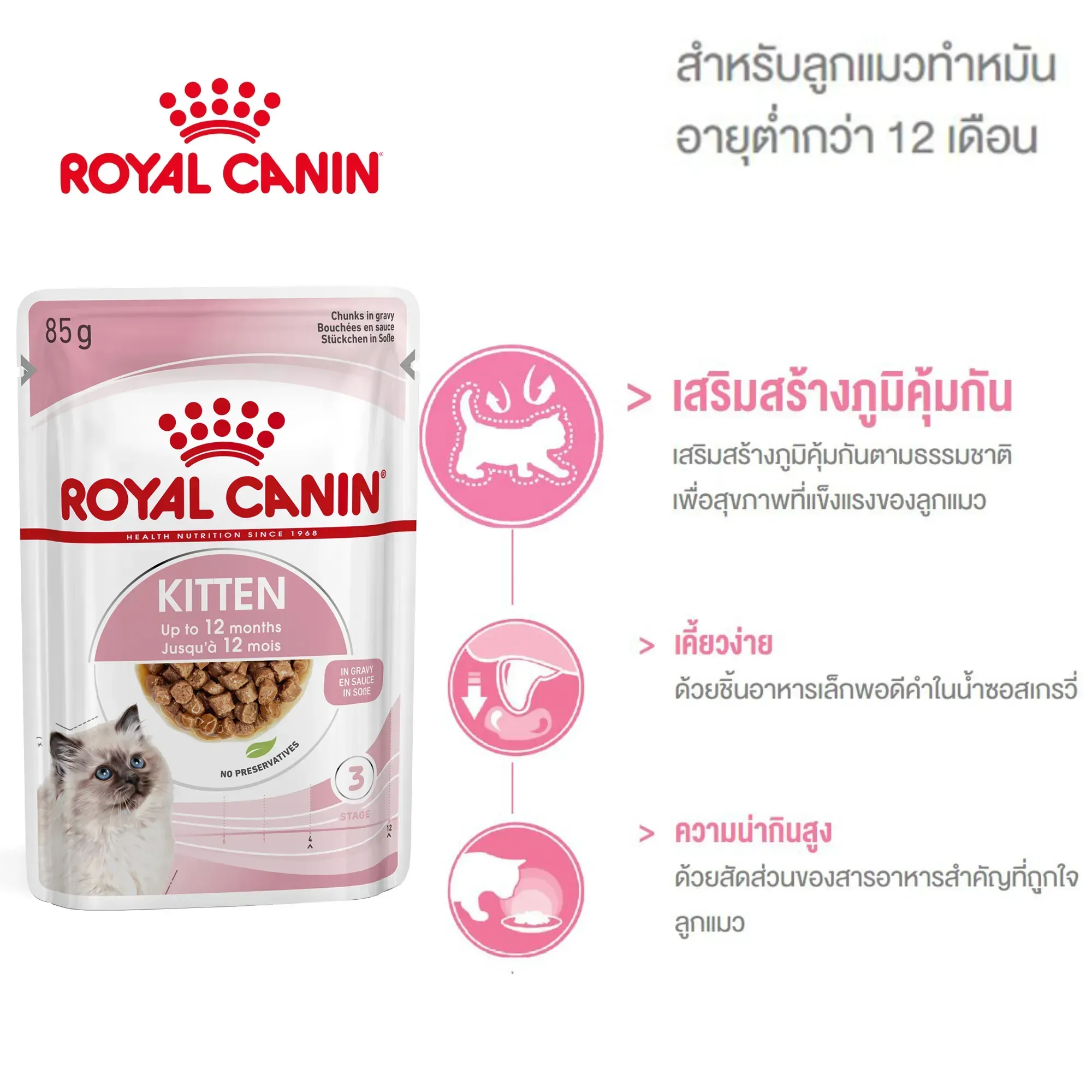 Royal Canin Pouch อาหารเปียกแมวซอง สูตร Kitten 85 g