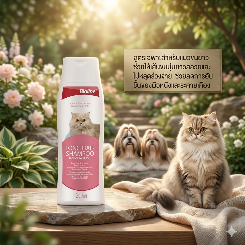 Bioline แชมพูแมวขนยาว (Long Hair) 250Ml.