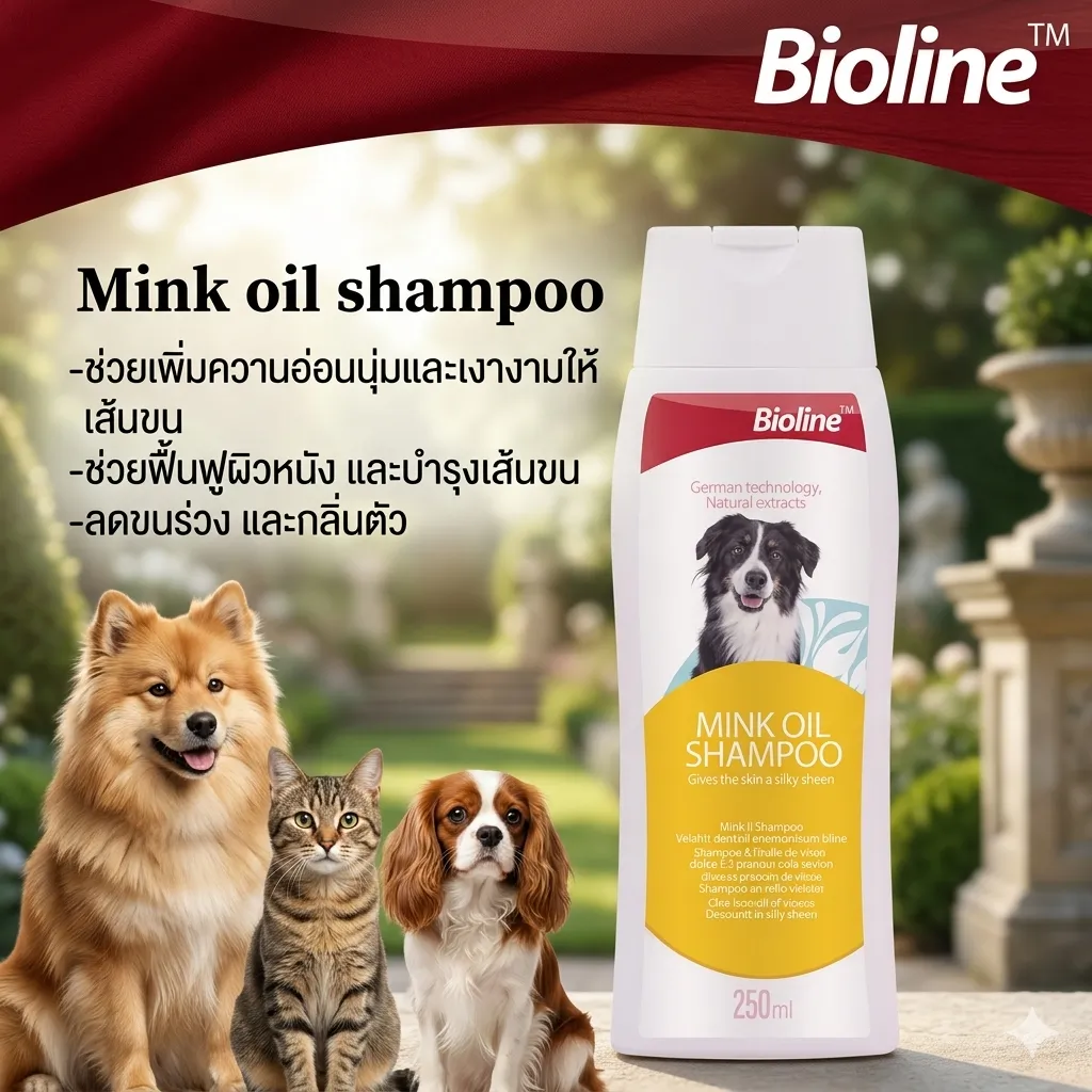 Bioline แชมพูสูตรขนมิ้งค์ (Mink Oil)