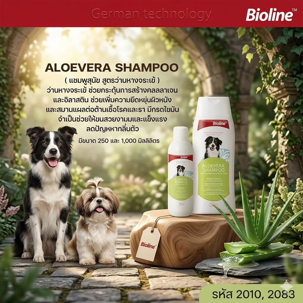 Bioline แชมพูสูตรว่านหางจระเข้ (Aloevera)