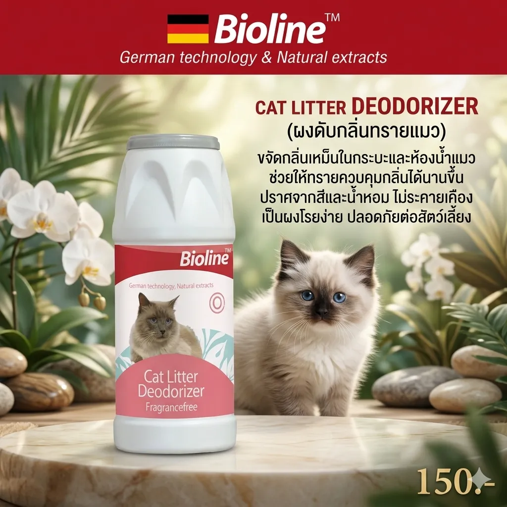 Bioline ผงดับกลิ่นทราย Litterdeodorizer 425g