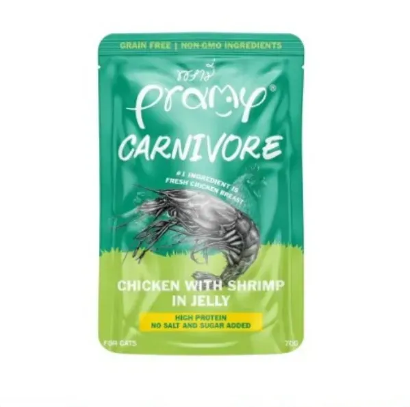 Pramy Carnivore อาหารแมวเปียกสูตรเนื้อเยอะ