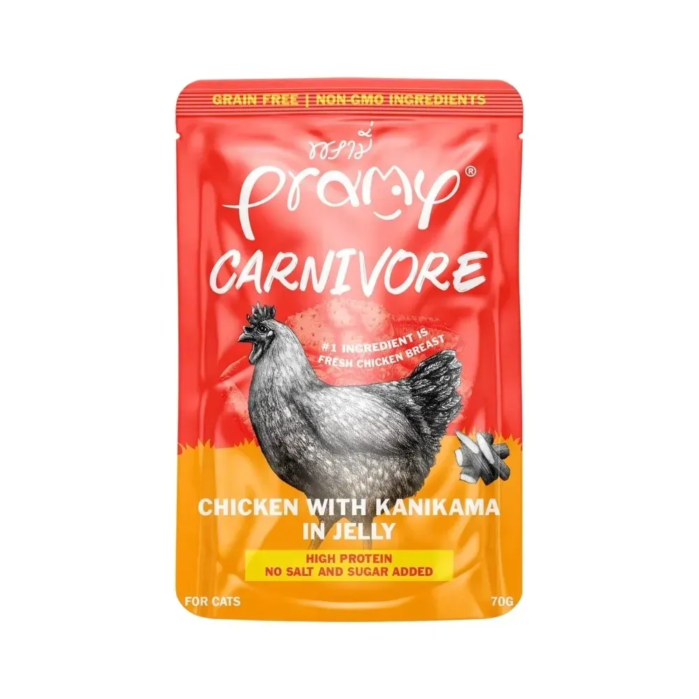 Pramy Carnivore อาหารแมวเปียกสูตรเนื้อเยอะ