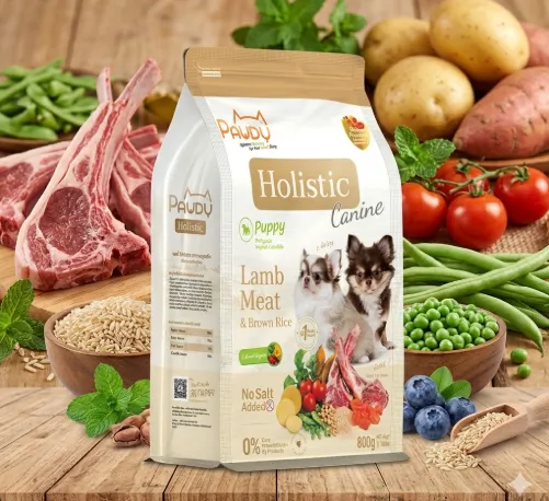 Pawdy Holistic อาหารลูกสุนัข สูตรเนื้อแกะและข้าวกล้อง