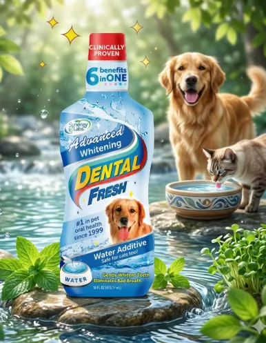 Dental Fresh น้ำยาผสมน้ำดื่มช่วยให้ฟันขาว สำหรับสุนัข 17Oz