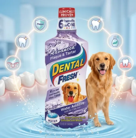 Dental Fresh สูตร Advanced Plaque & Tartar น้ำยาผสมน้ำดูแลช่องปาก สำหรับสุนัข