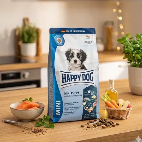 Happy Dog Sensible Fit & Vital Mini Puppy สูตรโปรตีนหลากหลาย สำหรับลูกสุนัขพันธุ์เล็ก