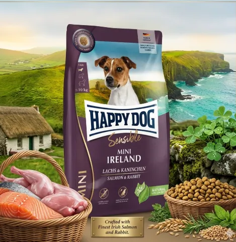 Happy Dog Sensible Mini Ireland สูตรแซลมอน & กระต่าย สำหรับสุนัขพันธุ์เล็ก