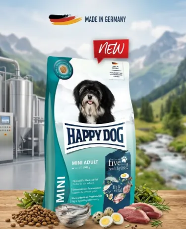 Happy Dog Sensible Fit & Vital Mini Adult สูตรโปรตีนหลากหลาย สำหรับสุนัขพันธุ์เล็ก
