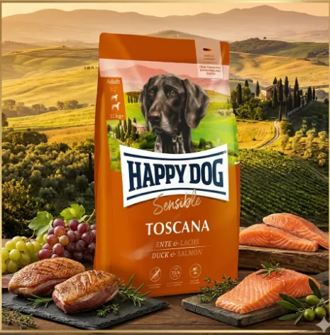 Happy Dog Sensible Toscana สูตรเนื้อเป็ดและแซลมอน สำหรับสุนัขพันธุ์ใหญ่