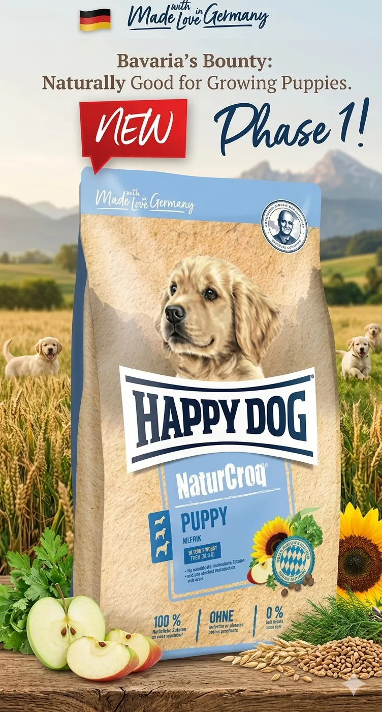 Happy Dog Naturcroq Puppy สูตรลูกสุนัขอายุ 1-6 เดือน