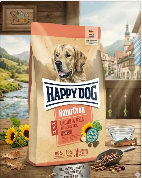 Happy Dog Naturcroq Lachs & Reis สูตรแซลมอนและข้าว สำหรับสุนัขโต