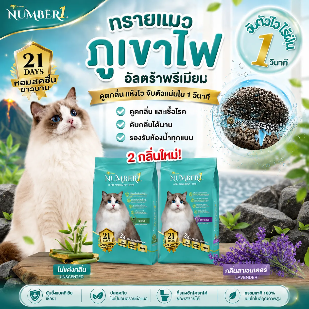 Number One ทรายแมวภูเขาไฟ