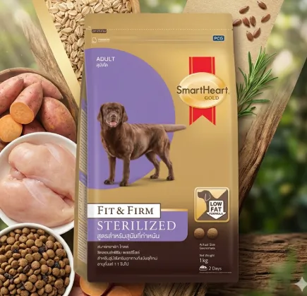 Smartheart Gold Fit&Firm Sterilized อาหารเม็ดสุนัขพันธุ์ใหญ่ สูตรสำหรับสุนัขทำหมัน