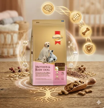 Smartheart Gold Mother & Baby Dog อาหารเม็ดสำหรับแม่สุนัขและลูกสุนัขทุกสายพันธุ์