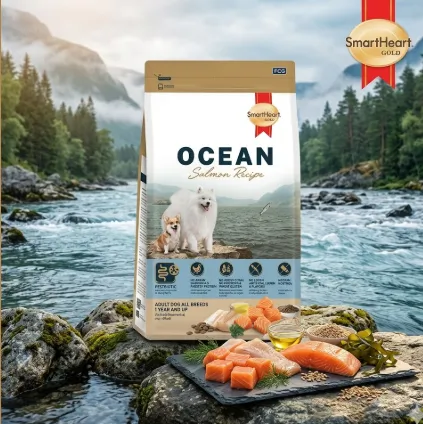 Smartheart Gold Ocean สูตรแซลมอนและปลาเนื้อขาว อาหารเม็ดสุนัขโตทุกสายพันธุ์