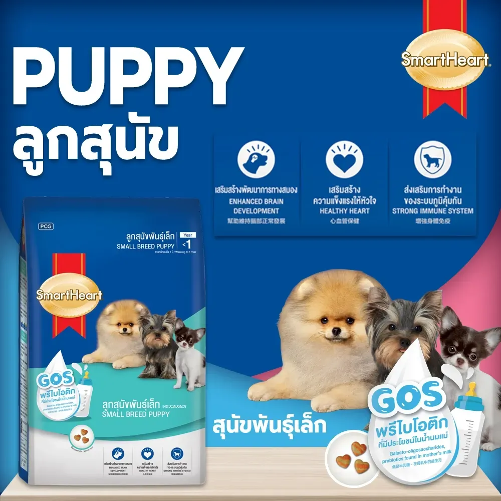 Smartheart Puppy Small Breed อาหารเม็ดสำหรับลูกสุนัขพันธุ์เล็ก