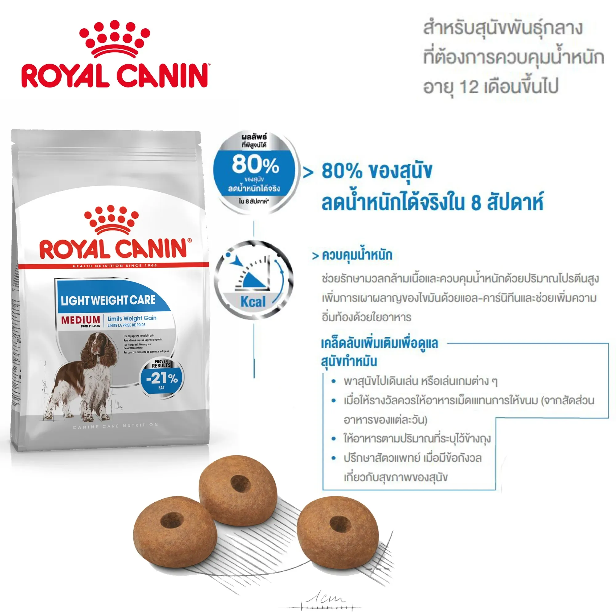 Royal Canin Medium Light Weight Care อาหารเม็ดสำหรับสุนัขโตพันธุ์กลาง สูตรควบคุมน้ำหนัก