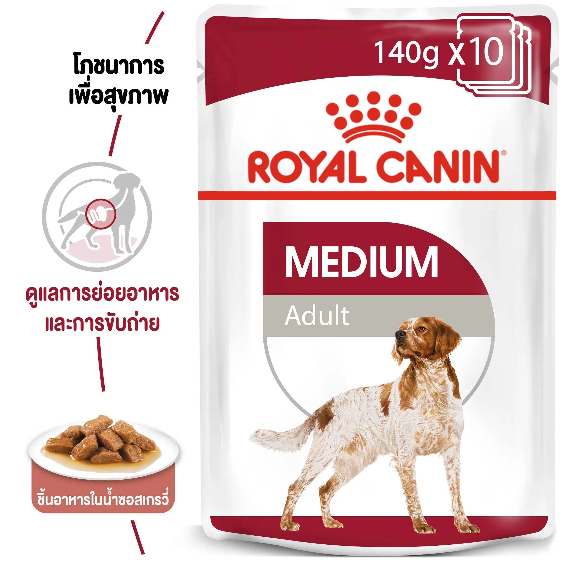 Royal Canin Pouch อาหารเปียกสุนัข สูตร Medium Adult สำหรับสุนัขโตพันธุ์กลาง 140 g