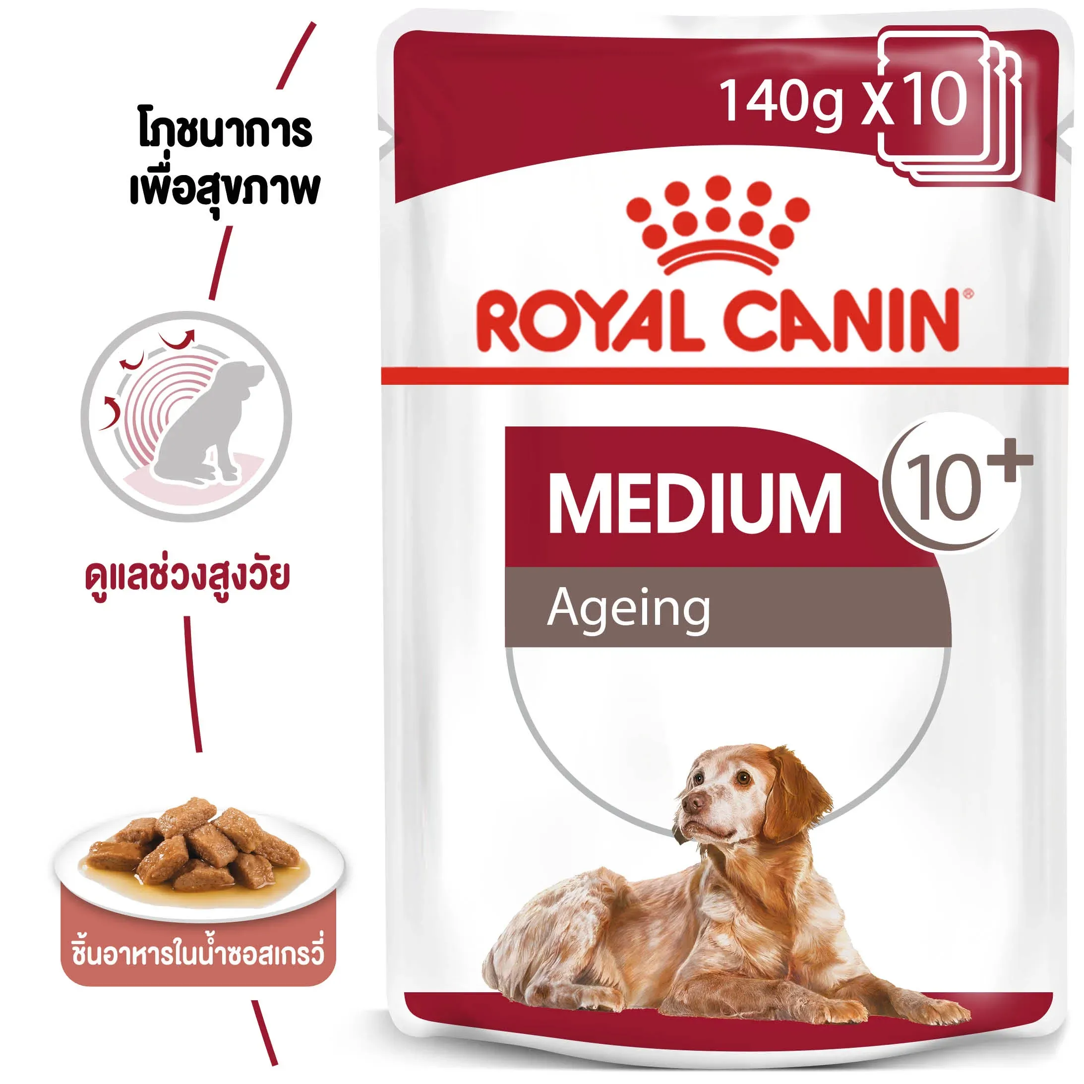 Royal Canin Pouch อาหารเปียกสุนัข สูตร Medium Ageing สำหรับสุนัขพันธุ์กลางสูงวัย 140 g