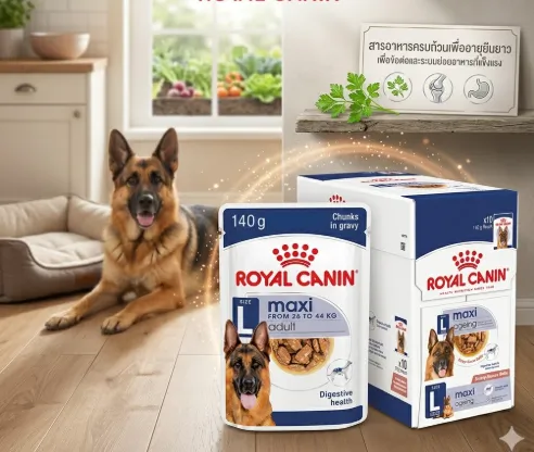 Royal Canin Pouch อาหารเปียกสุนัข สูตร Maxi Adult สำหรับสุนัขโตพันธุ์ใหญ่ 140 g