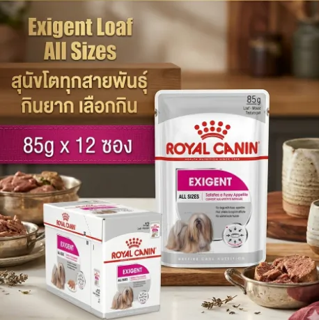 Royal Canin Pouch อาหารเปียกสุนัข สูตร Exigent Loaf (ทานยาก ช่างเลือก) 85 g