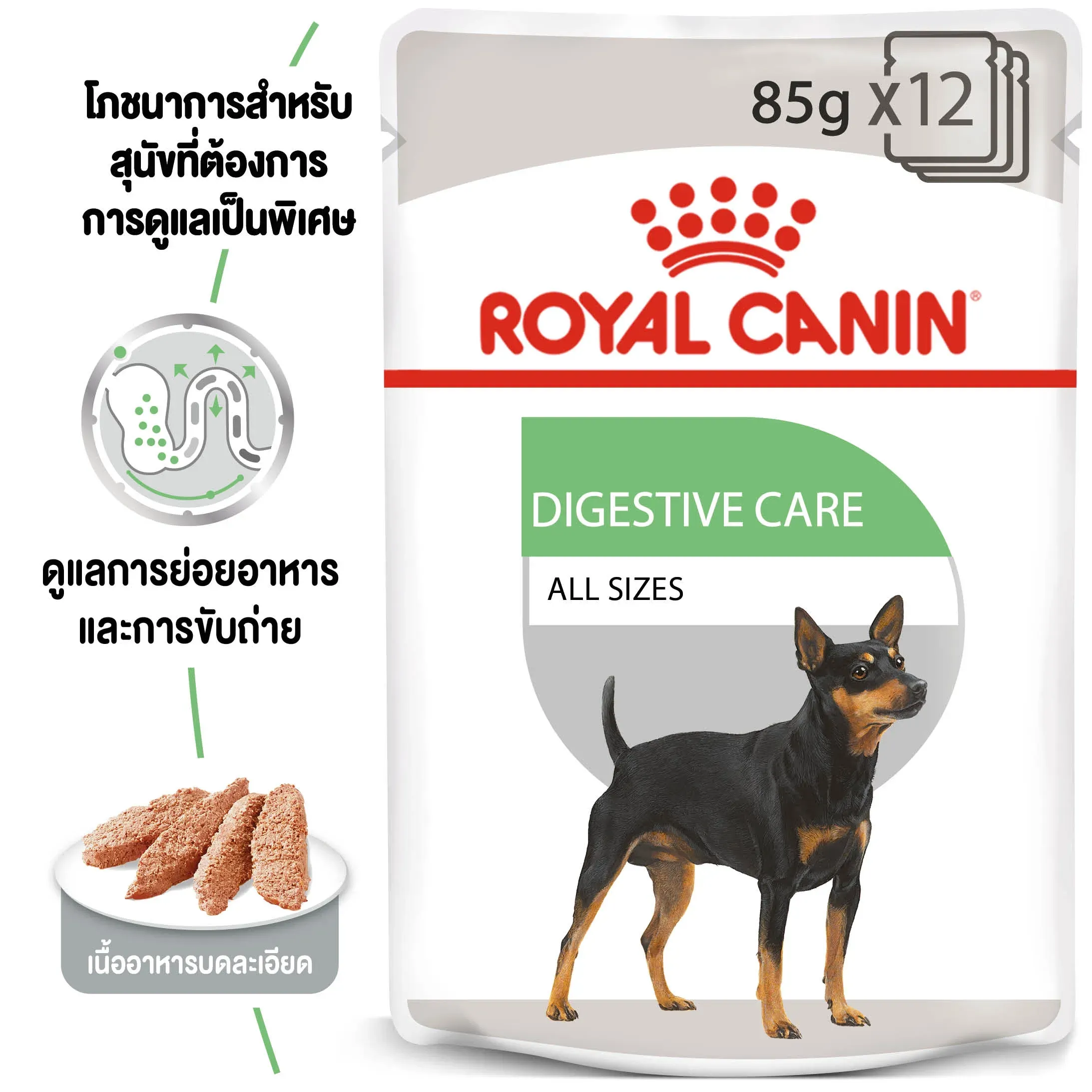 Royal Canin Pouch อาหารเปียกสุนัข สูตร Digestive Care (สูตรสุนัขดูแลระบบย่อยอาหาร) 85 g