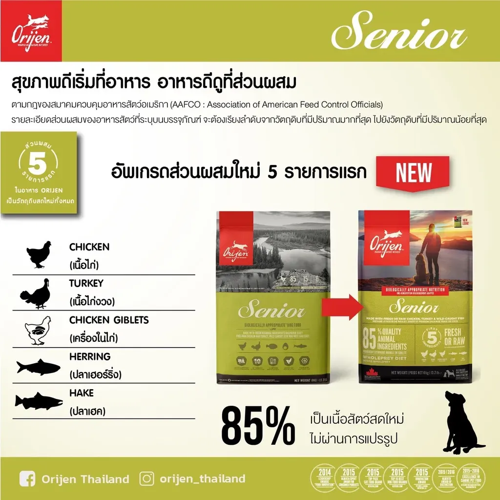 Orijen Senior Dog สำหรับสุนัขสูงวัย