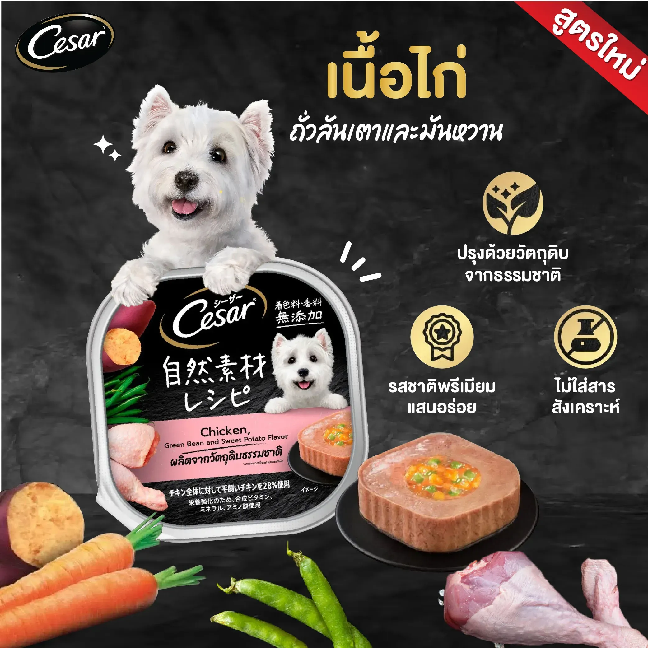 Cesar Crafted Tray อาหารเปียกสุนัขแบบถาด 85 g
