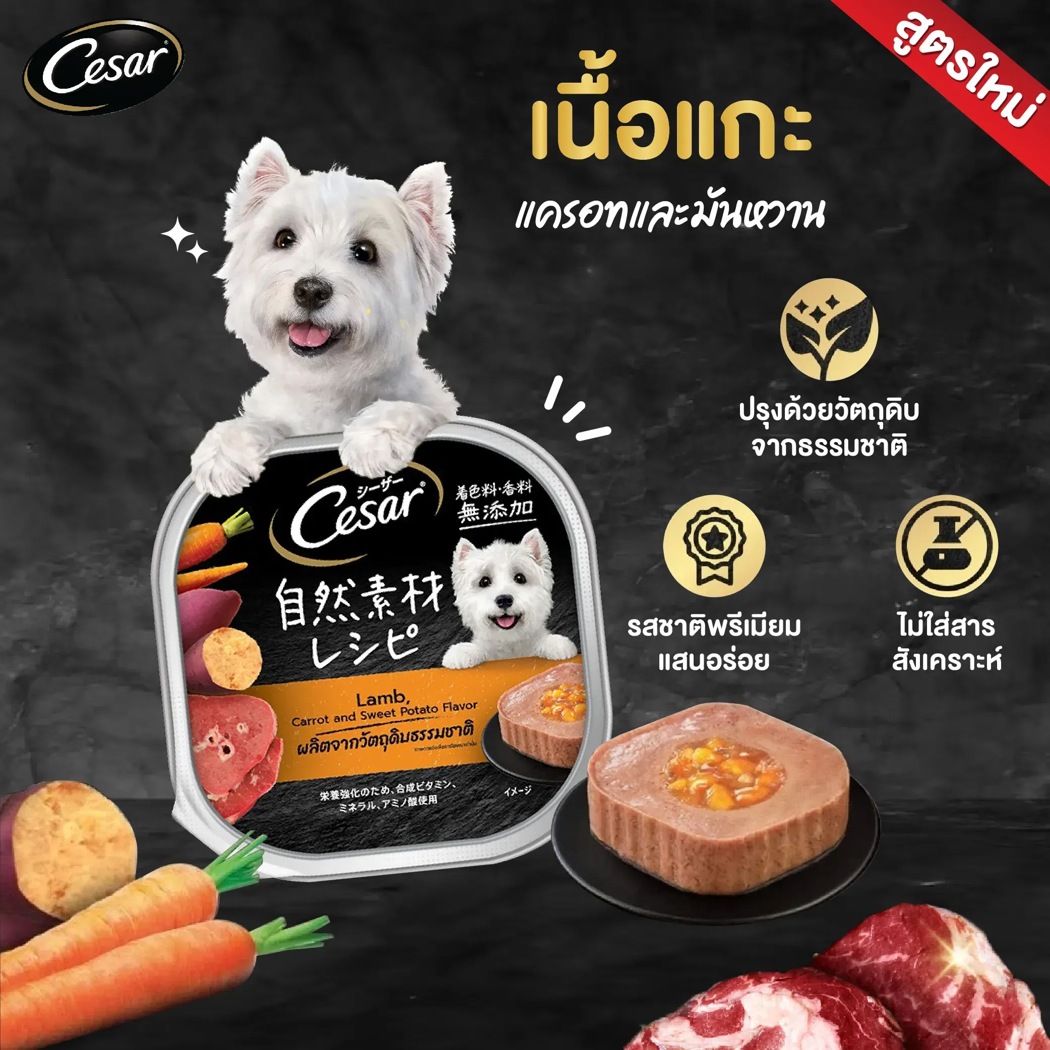 Cesar Crafted Tray อาหารเปียกสุนัขแบบถาด 85 g