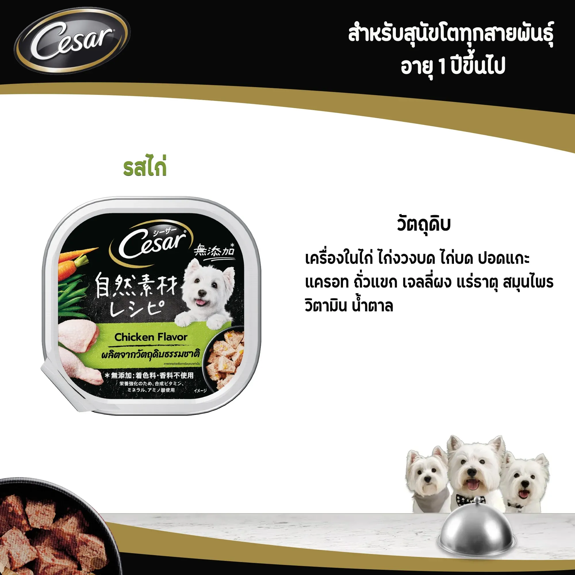 Cesar Crafted Tray อาหารเปียกสุนัขแบบถาด 85 g
