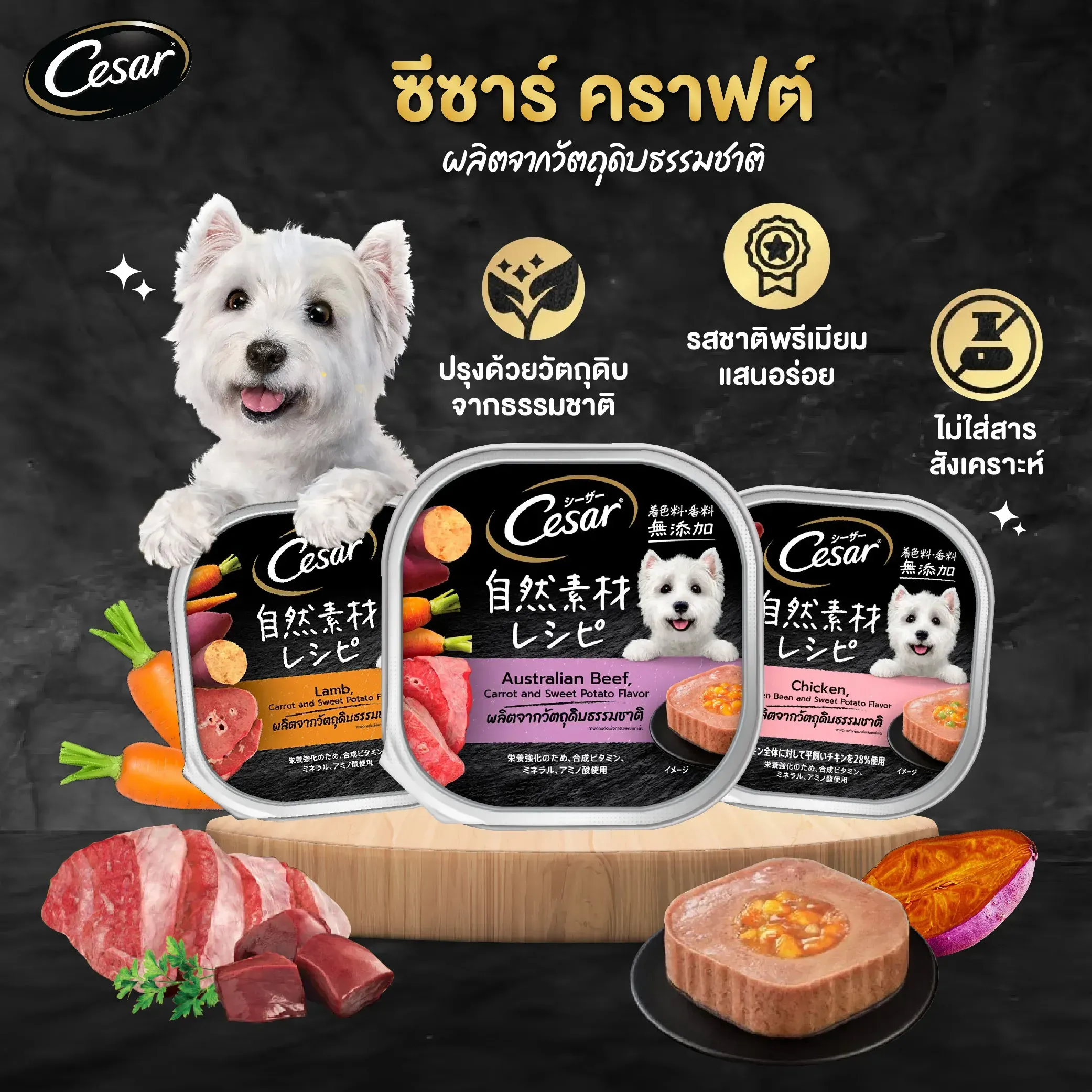 Cesar Crafted Tray อาหารเปียกสุนัขแบบถาด 85 g