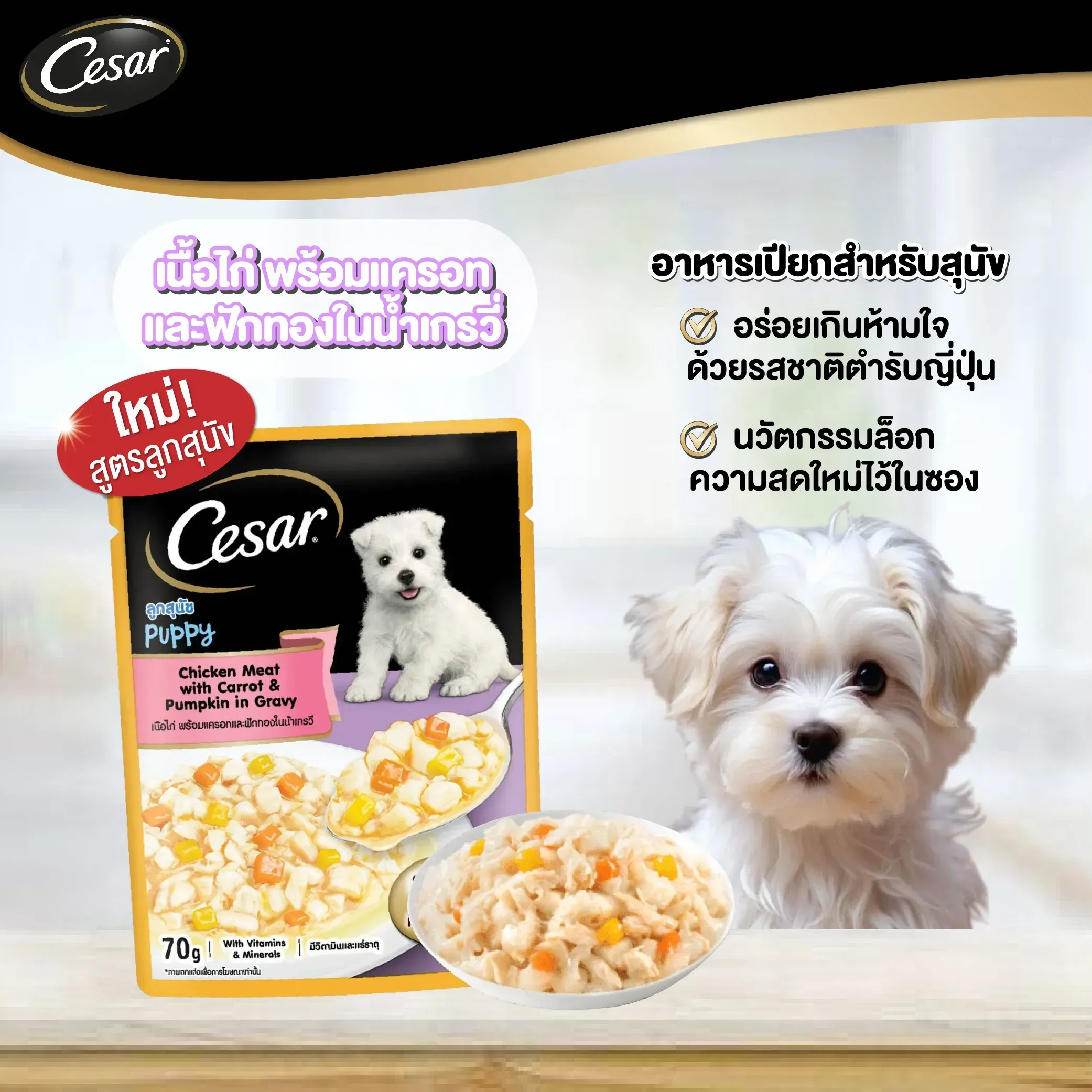 Cesar Pouch อาหารเปียกสุนัขซอง 70 g