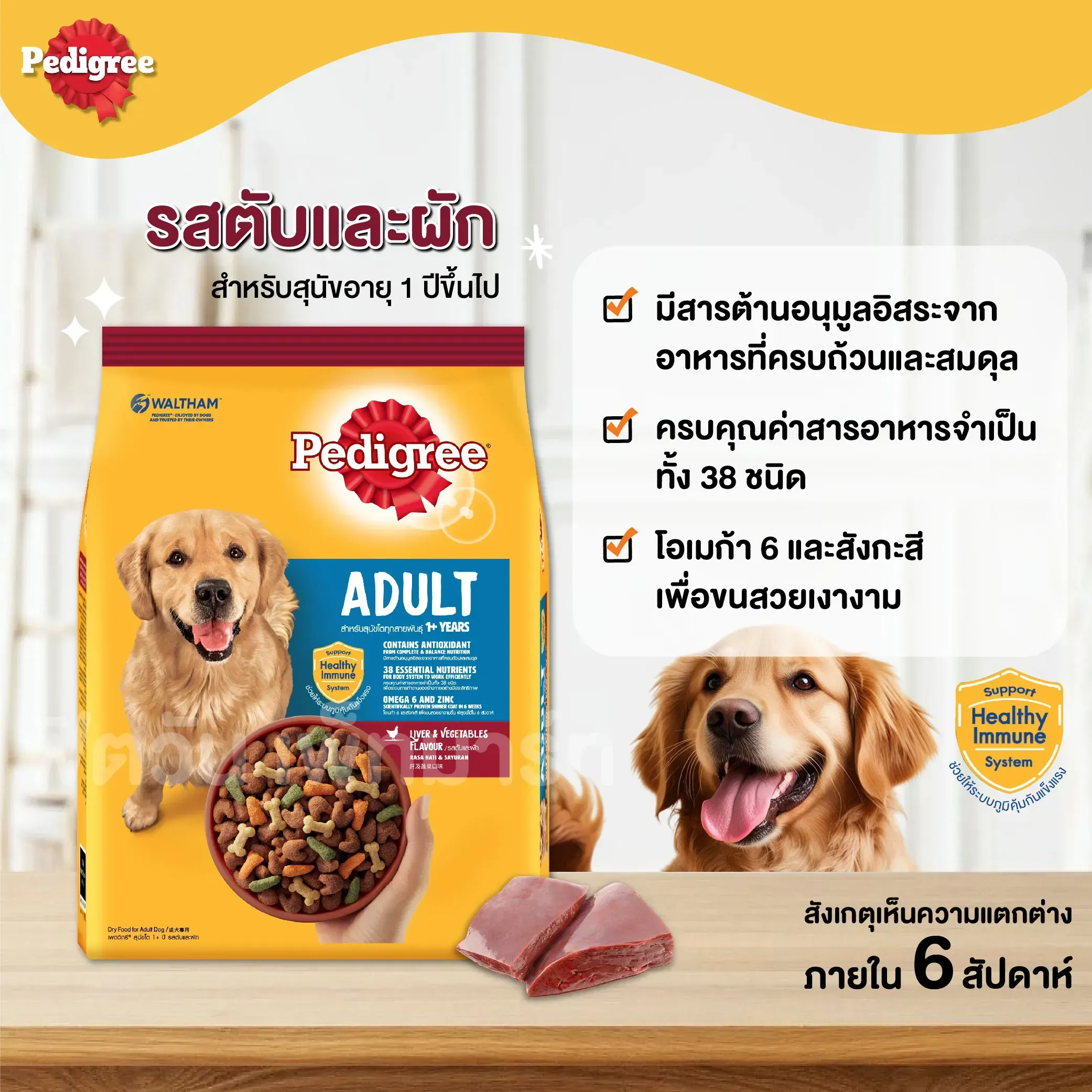 Pedigree อาหารเม็ดสำหรับสุนัขโตพันธุ์กลาง-ใหญ่