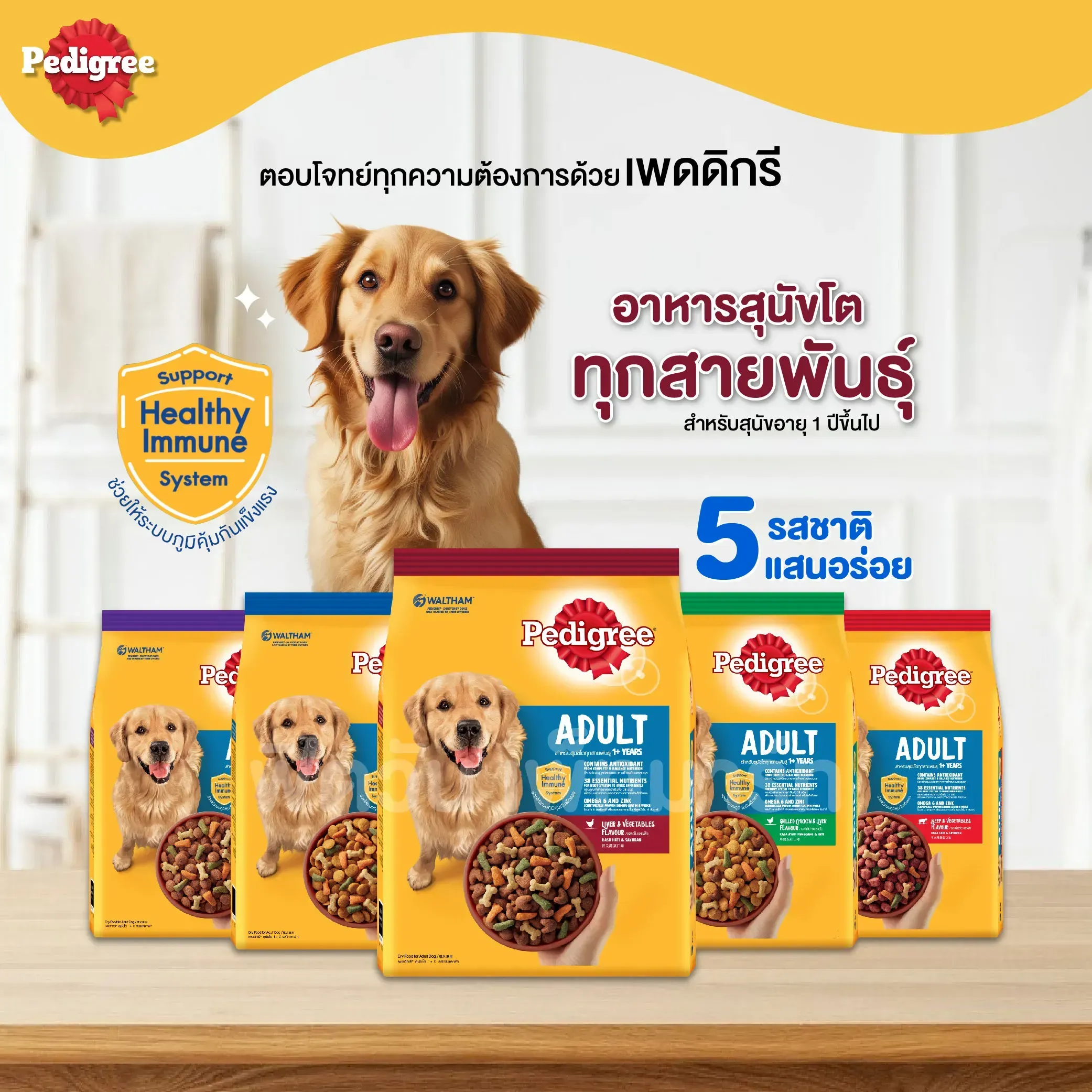 Pedigree อาหารเม็ดสำหรับสุนัขโตพันธุ์กลาง-ใหญ่