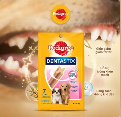Pedigree DENTA STIX ขนมขัดฟัน สำหรับลูกสุนัขอายุ 4-12 เดือน
