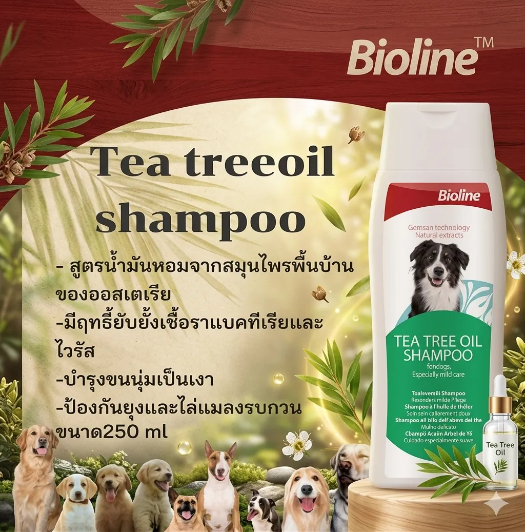 Bioline แชมพูทีทรีออยล์ Teatreeoil 250Ml.