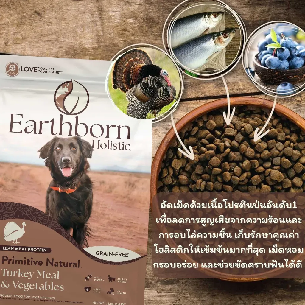 Earthborn Primitive Natural Grain Free สูตรไก่งวง