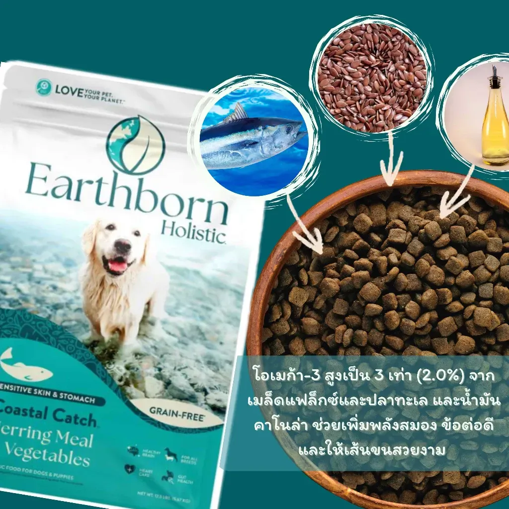 Earthborn Coastal Catch Grain Free สูตรปลาทะเล สำหรับผิวหนัง & ระบบย่อยอาหารบอบบาง