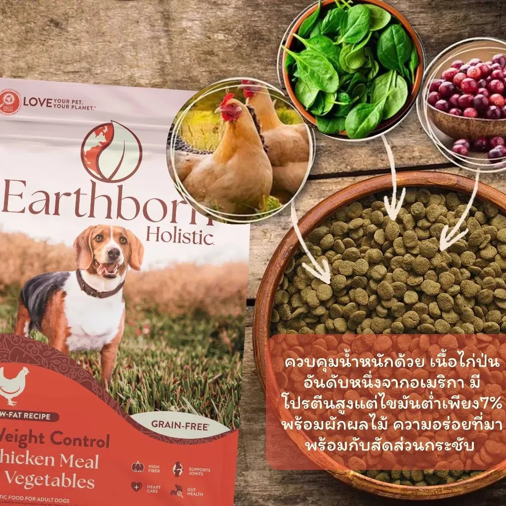Earthborn Weight Control Grain Free สูตรควบคุมน้ำหนัก ไขมันต่ำ