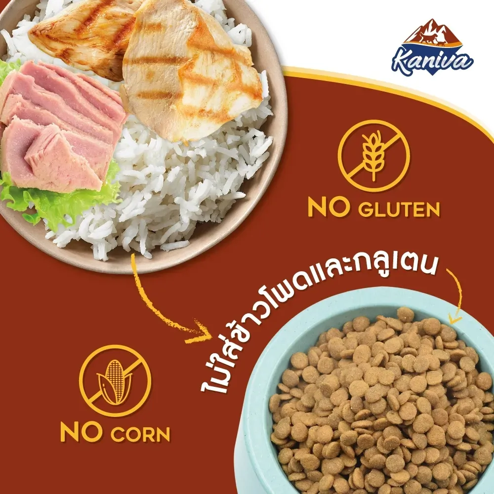 Kaniva Chicken & Tuna Dog Food อาหารสุนัข สูตรเนื้อไก่ ปลาทูน่า และข้าว