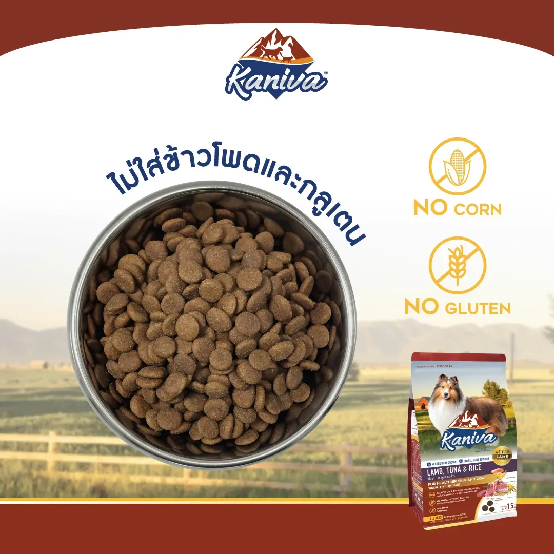 Kaniva Lamb & Tuna Dog Food สูตรอาหารสุนัข เนื้อแกะ ปลาทูน่า และข้าว