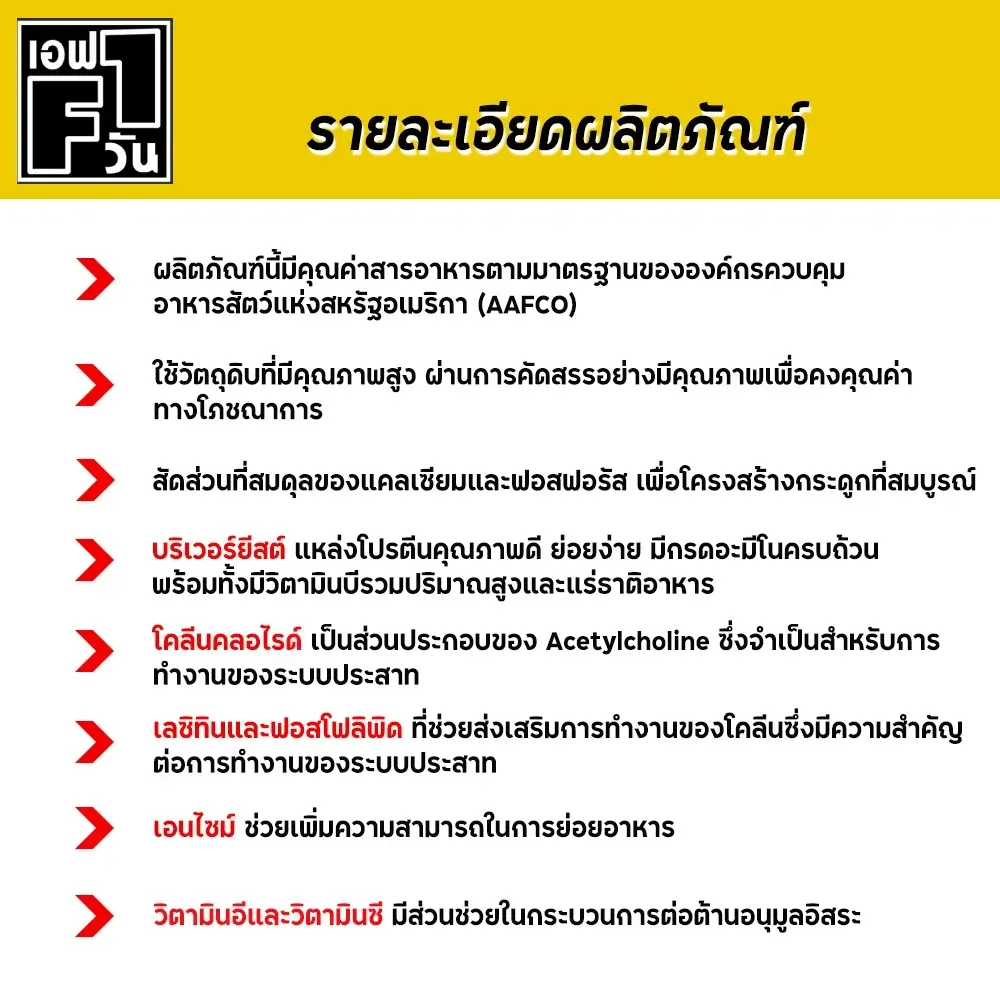F1 อาหารสุนัข รุ่น อีคอน (เหลือง) 15Kg