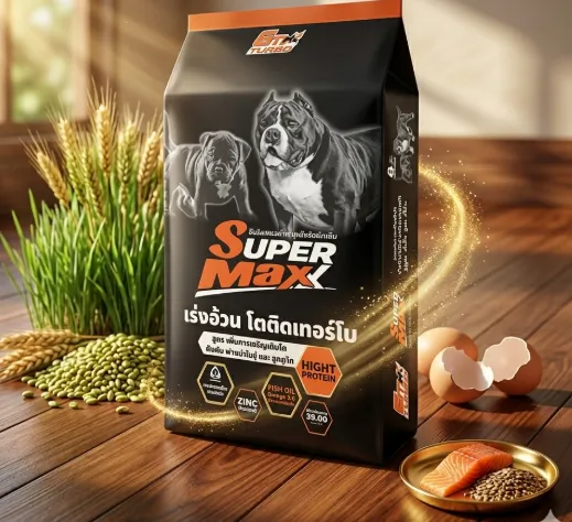 Gm Turbo Supermax อาหารสุนัข เน้นการเจริญเติบโต 10 Kg
