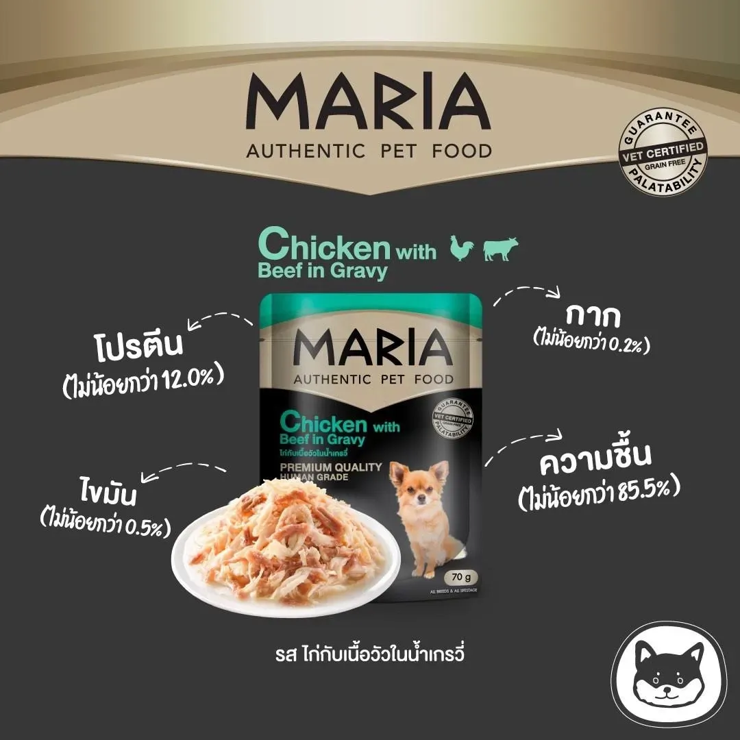 Maria Dog อาหารสุนัข ชนิดซอง 70 g